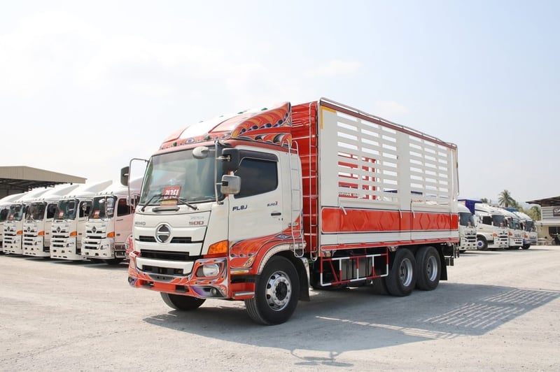 HINO FL8J 260 แรงปี 59(2895) สิบล้อคอกกระบะเหล็ก ❗️ 