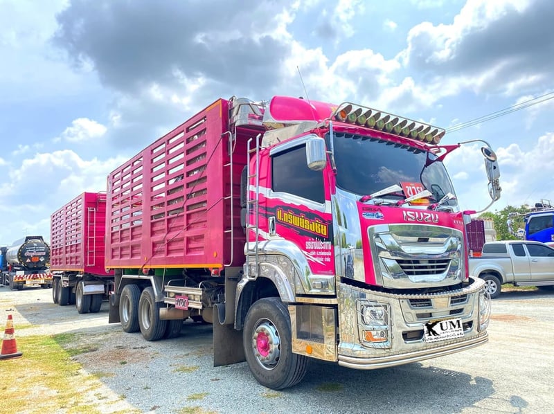 สิบล้อดั้มพ่วงแม่+ลูก  ISUZU FXZ 360 แรงปี 65 (2591,2592)