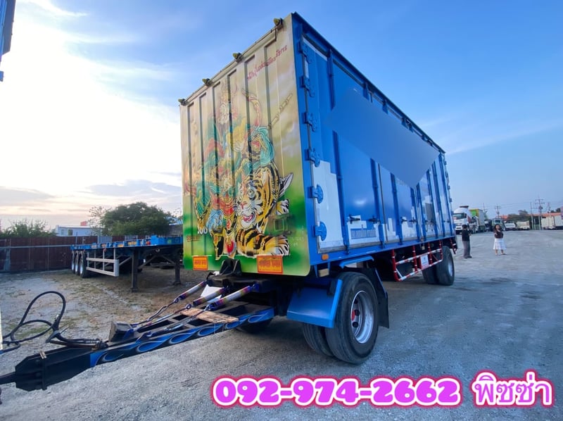 สิบล้อตู้พ่วงสิบบาน HINO  FL8J 260 แรง ปี 65  หางตู้สิบบาน สองเพลา อู่สมศักดิ์ บอดี้คาร์  ปี 65 (7642,7643)