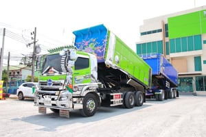 สิบล้อดั้มพ์พ่วงแม่ลูก  HINO FM1A 344 แรง ปี 66 หางดั้มพ์ สามเพลา อู่ ส.สมบัติ ปี 66 (5902 ,5237)