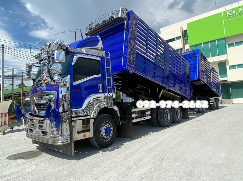 สิบล้อดั้มพ่วงแม่+ลูก  ISUZU FXZ 360 แรงปี 65 (2591,2592)