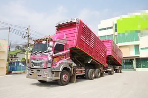 สิบล้อดั้มพ่วงแม่+ลูก  ISUZU FXZ 360 แรงปี 65 (2591,2592)