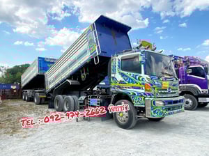 สิบล้อดั้มพ์พ่วงแม่-ลูก  HINO FM1A 344 แรง ปี 56  หางดั้มพ์ สามเพลา อู่สหกิจ ปี 56 (3163,3164)