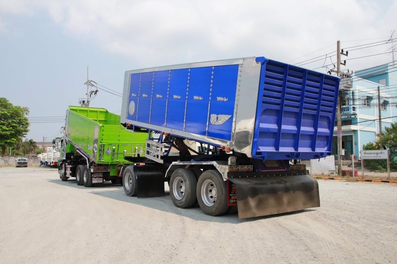 สิบล้อดั้มพ์พ่วงแม่ลูก  HINO FM1A 344 แรง ปี 66 หางดั้มพ์ สามเพลา อู่ ส.สมบัติ ปี 66 (5902 ,5237)