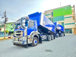 สิบล้อดั้มพ์พ่วงแม่ลูก ISUZU FXZ 360แรง ปี 66  หางดั้มพ์ สามเพลา อู่ ส.สมบัติ ปี 66 (5236,5237)