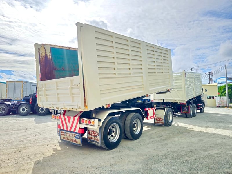 สิบล้อดั้มพ์ HINO VICTOR 500 344 แรงม้า ปี 66  หางดั้มพ์ สามเพลา อู่ธนาสิน ปี 66 (7371)(9338)