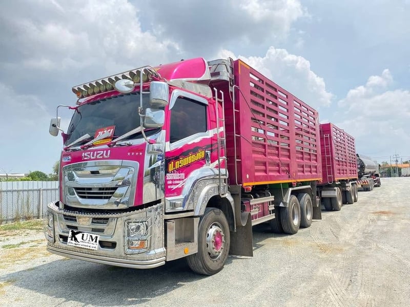 สิบล้อดั้มพ่วงแม่+ลูก  ISUZU FXZ 360 แรงปี 65 (2591,2592)
