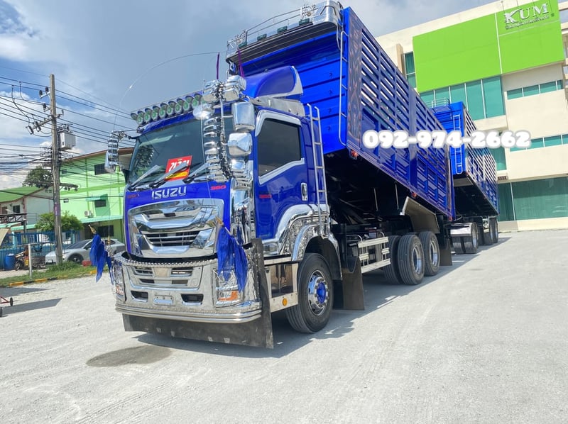 สิบล้อดั้มพ่วงแม่+ลูก  ISUZU FXZ 360 แรงปี 65 (2591,2592)