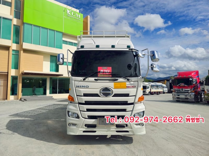 สิบล้อดั้มพ์ HINO VICTOR 500 344 แรงม้า ปี 66  หางดั้มพ์ สามเพลา อู่ธนาสิน ปี 66 (7371)(9338)
