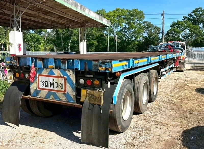 #Vาย หางพื้นเรียบสามเพลา อู่ สามมิตร ปี 58 (6403) หนัก 7.9 ตัน