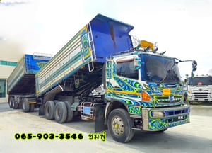 สิบล้อดั้มพ์พ่วง Hino FM1A  344 แรงม้า ปี 2556 (3163,3164)