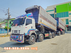 ‼️ลดกระหน่ำ ต่ำกว่าทุน‼️  สิบสองล้อดั้มพ์แม่ลูก ISUZU FYH 360 แรง ปี 2555 (0856,0857)