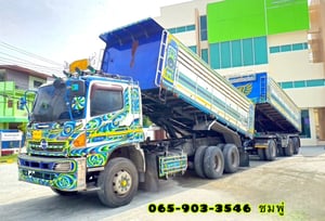 สิบล้อดั้มพ์พ่วง Hino FM1A  344 แรงม้า ปี 2556 (3163,3164)