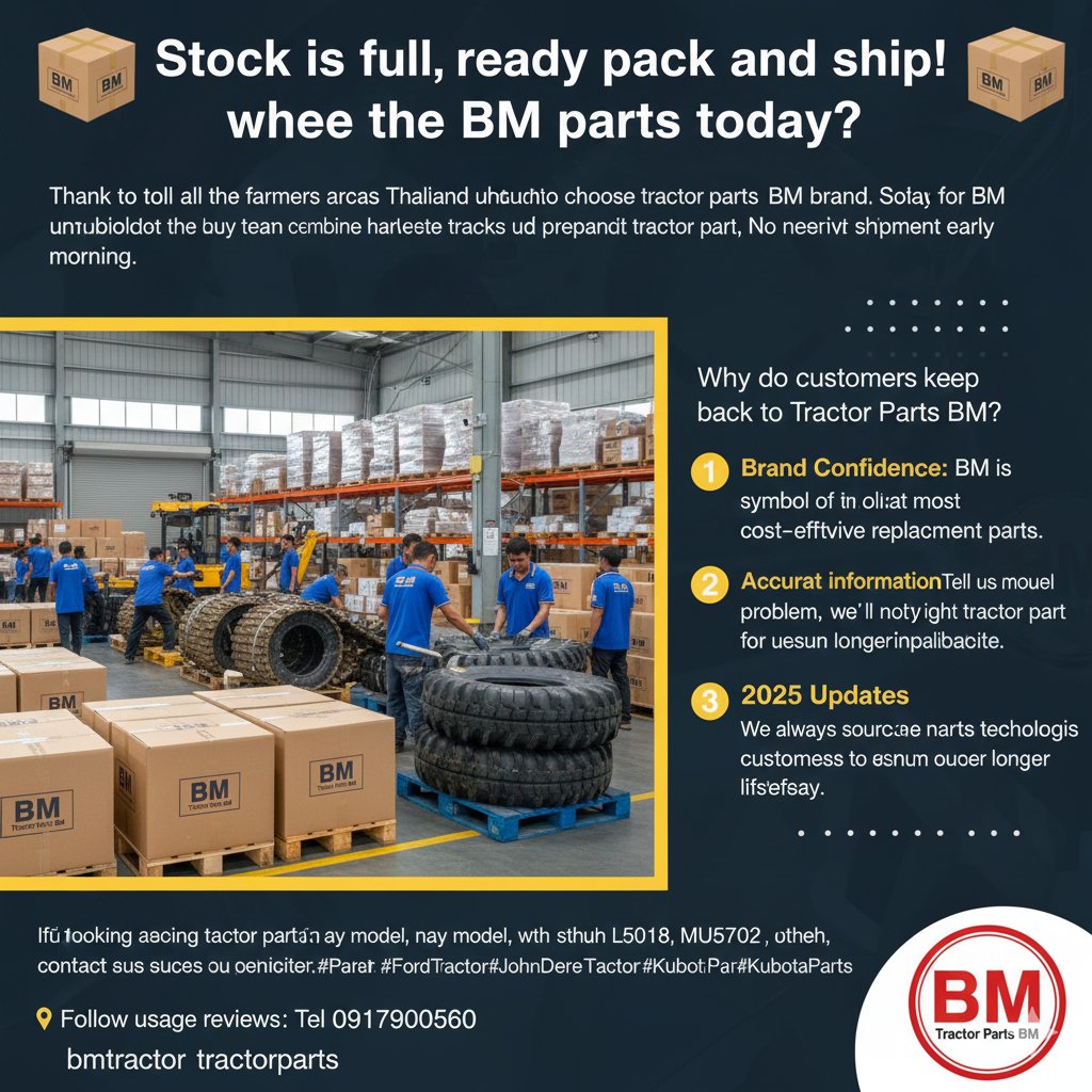 สต็อกแน่น พร้อมแพ็คส่ง! อะไหล่ BM พี่น้องเกษตรกรทั่วไทยที่ไว้วางใจเลือกใช้ อะไหล่รถแทรกเตอร์ จากแบรนด์ BM 