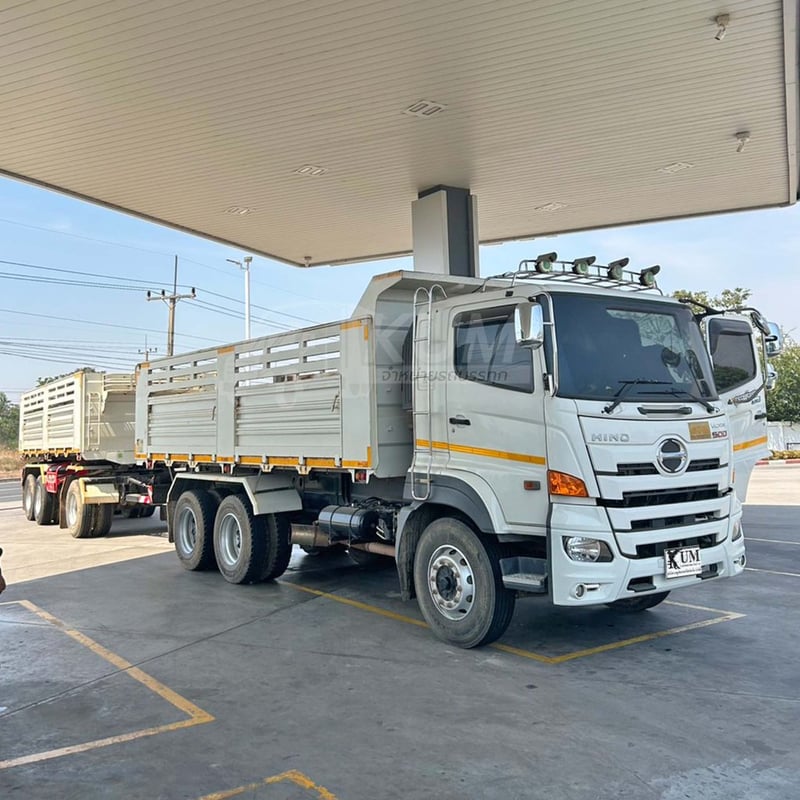 สิบล้อดั้มพ์ HINO FM1A 344 แรง ปี 2565 + หางดั้มพ์ สามเพลา อู่TMT ปี 2565 (9828 9829)