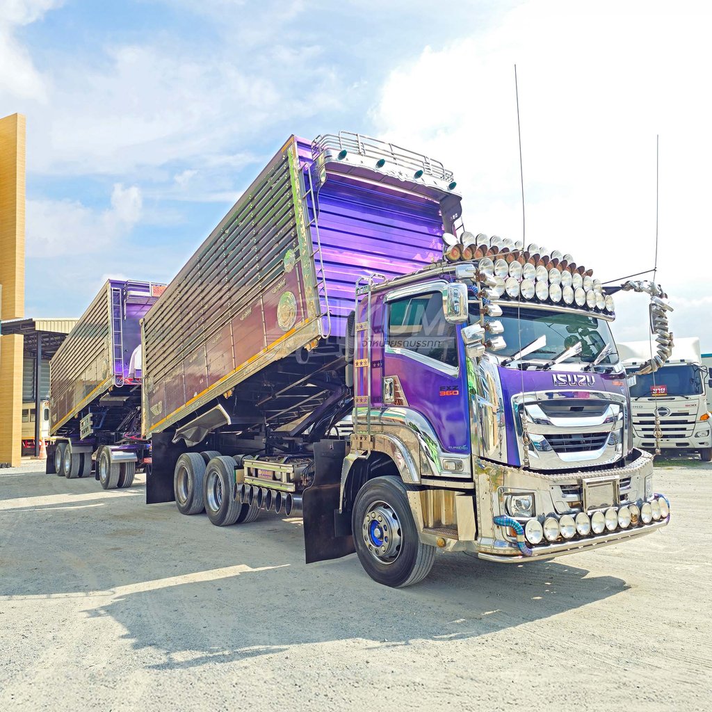 ผ่อน ลด ดอก สิบล้อดั้มพ์เกษตร ISUZU FXZ 360 แรงม้า ปี 66 + หางดั๊มพ์ สามเพลา อู่ส.สมบัติ ปี 66 (3111 3112)