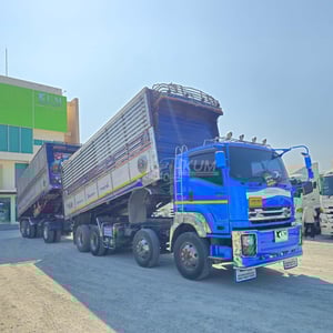 **ขายตัดด** สิบสองล้อดั้มพ์ ISUZU FYH 360 แรง ปี 56 + หางดั้มพ์ สามเพลา อู่ ส.สมบัติ ปี 56 (2505 2506)