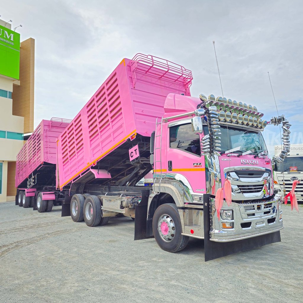 ผ่อน ลด ดอก พ่วงแม่ลูกหวานฉ่ำ ISUZU FXZ 360 แรงม้า ปี 66 + หางดั้มพ์ สามเพลา ปี 65  บรรทุกได้ 31.65 ตัน (1364 2110)