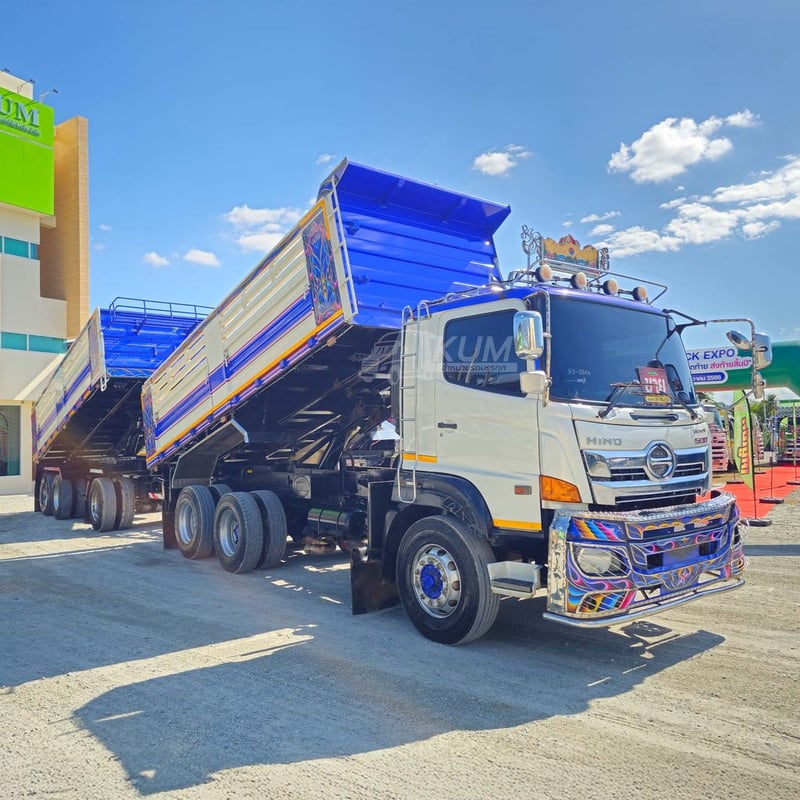 สิบล้อดั้มพ์ HINO FM2P 380 แรง ปี 2561 + หางดั้มพ์ สามเพลา อู่สามมิตร ปี 2561 (8844 8845)