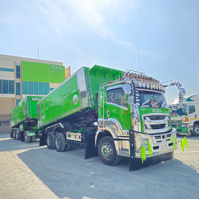 สิบล้อดั้มพ์เกษตร ISUZU FXZ 360 แรง ปี 2565 + หางดั้มพ์ สามเพลา อู่ส.สมบัติ ปี 2565 (2868 2869)