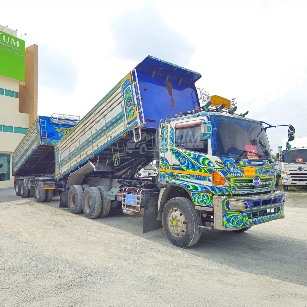 สด ลด VAT สิบล้อดั้มพ์ HINO 344 แรง ปี 56 + หางดั้มพ์ สามเพลา อู่สหกิจ ปี 56 (3163 3164)