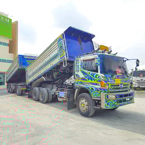 สิบล้อดั้มพ์ HINO 344 แรง ปี 56 + หางดั้มพ์ สามเพลา อู่สหกิจ ปี 56 (3163 3164)