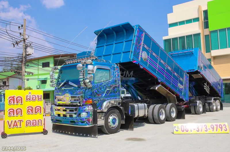 สิบล้อดั้มพ์พ่วงแม่ลูกอู่พงศ์ไพบูลย์ HINO FM2P 380 แรง ปี 2564 (2344)