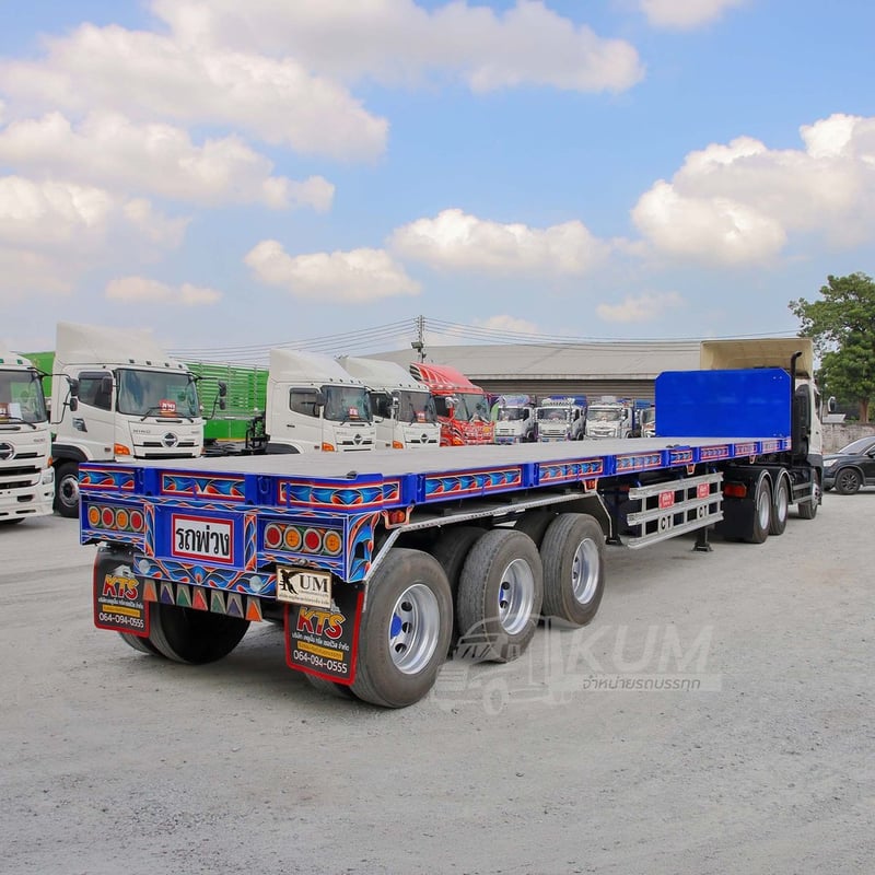 สิบล้อหัวลาก HINO FM2P 380 แรง ปี 2565 +หางพื้นเรียบ สามเพลา อู่ CTT ปี 2565 (1202 1885)