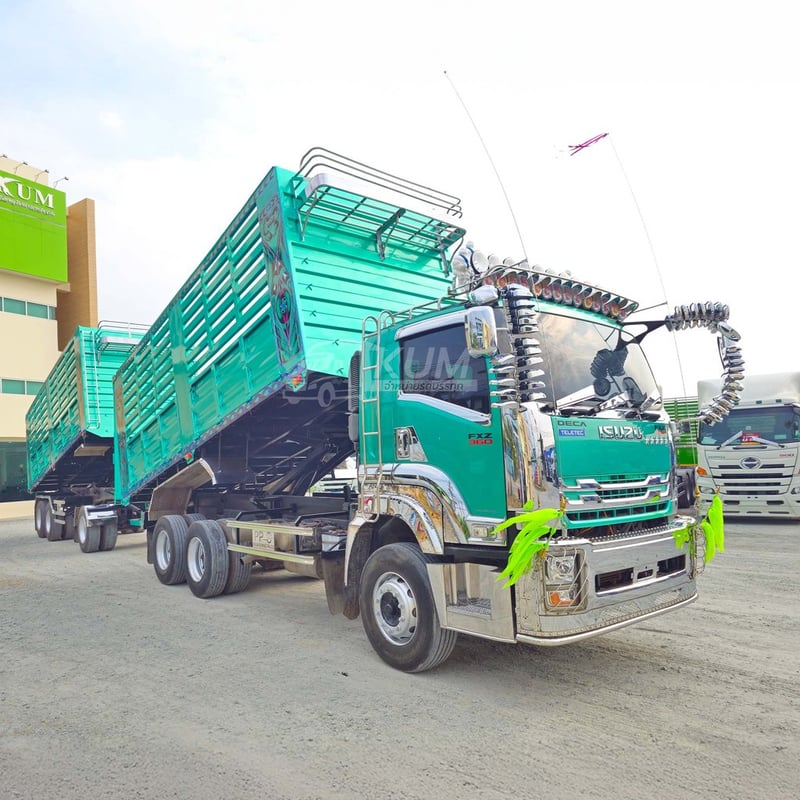 สิบล้อดั้มพ์ ISUZU FXZ 360 แรง ปี 2566 + หางดั้มพ์ สามเพลา อู่พีพีเอ็นเจเนริ่ง ปี 2566 (4795 4796)