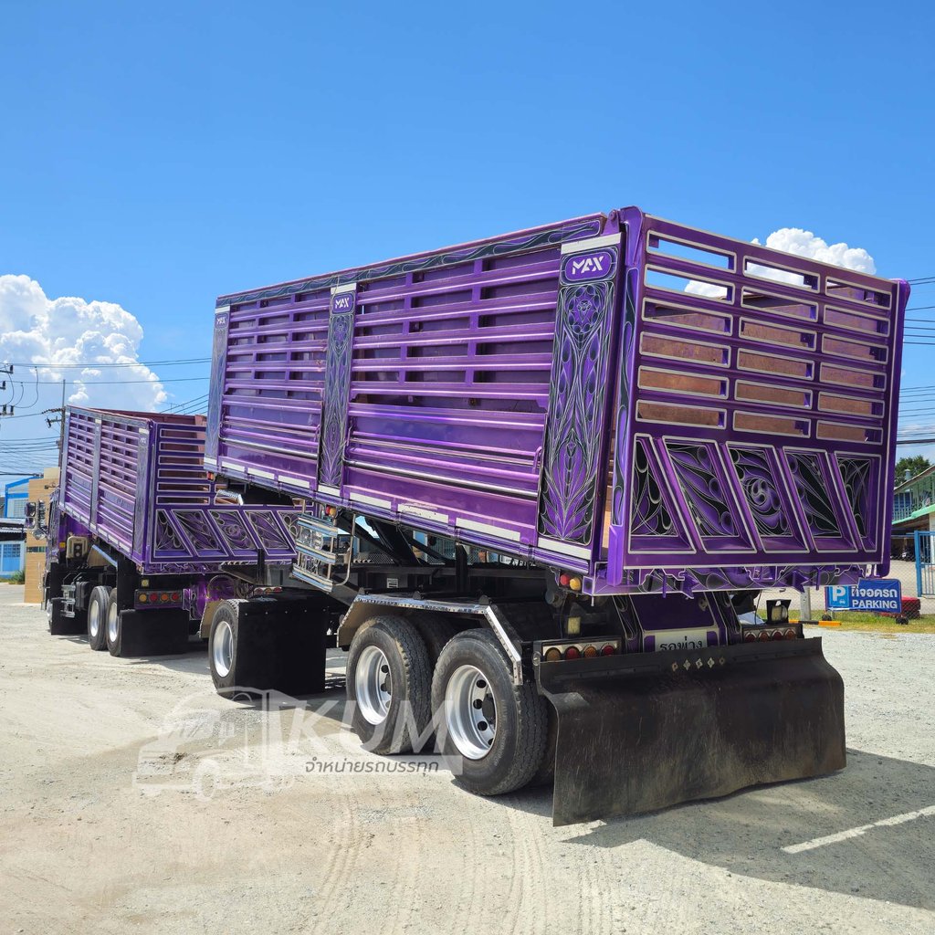 ผ่อน ลด ดอก พ่วงสีม่วงสวยมาก ISUZU FXZ 360 แรงม้า ปี 66 + หางดั้มพ์ สามเพลา ปี 66 (9107 9108)
