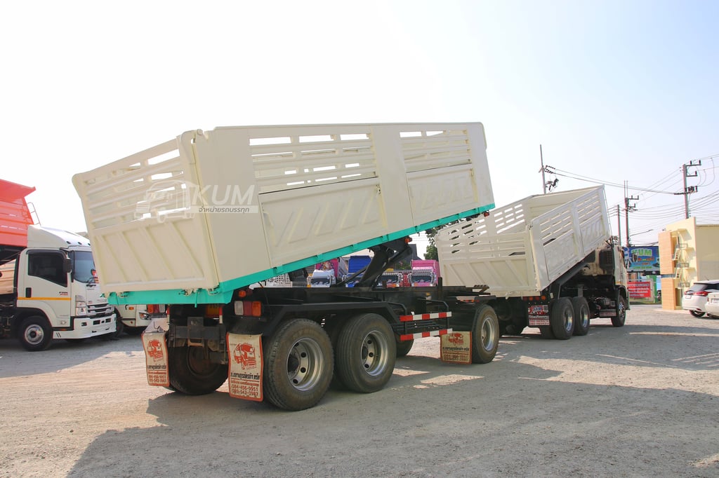 สด ลด VAT สิบล้อดั๊มพ์อู่สามมิตร HINO FM 344 แรงม้า ปี 57  + หางดั๊มพ์ สามเพลา อู่สามมิตร ปี 57 (6379 8972)