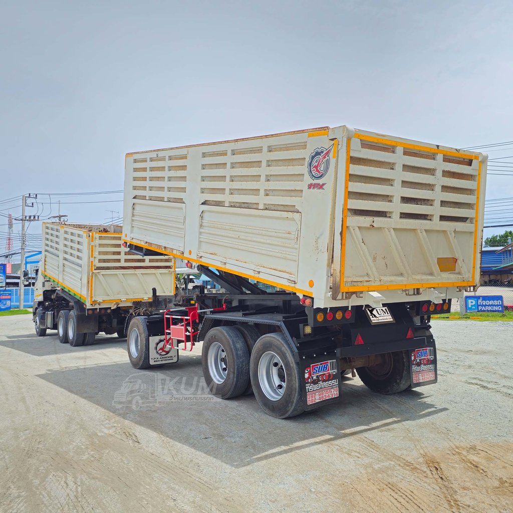 สด ลด VAT สิบล้อดั๊มพ์ HINO FM 344 แรงม้า ปี 61 + หางดั๊มพ์ สามเพลา อู่เดอะฟินิกซ์ ปี 65 (5176 3088)