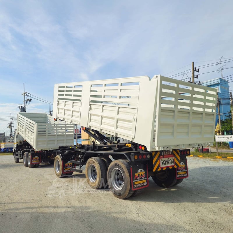 สิบล้อดั้มพ์ ISUZU FXZ 360 แรง ปี 65 + หางดั้มพ์ สามเพลา อู่พนัส ปี 65 (9575 9576)