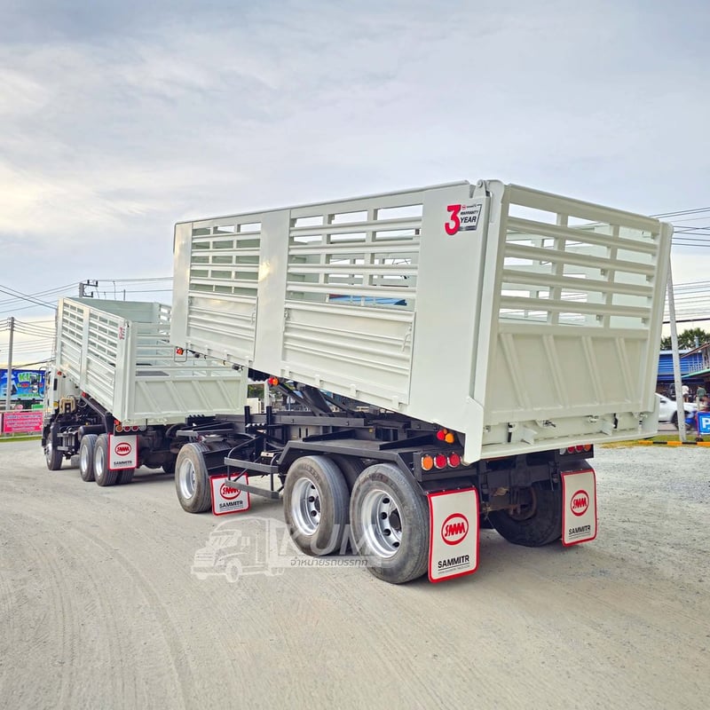 **Vายตัด** พ่วงแม่ลูกสามมิตร ISUZU FXZ 360 แรงม้า ปี 65 + หางดั้มพ์ สามเพลา อู่สามมิตร ปี 65 (3843 3844)