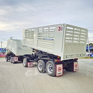 **Vายตัด** พ่วงแม่ลูกสามมิตร ISUZU FXZ 360 แรงม้า ปี 65 + หางดั้มพ์ สามเพลา อู่สามมิตร ปี 65 (3843 3844)