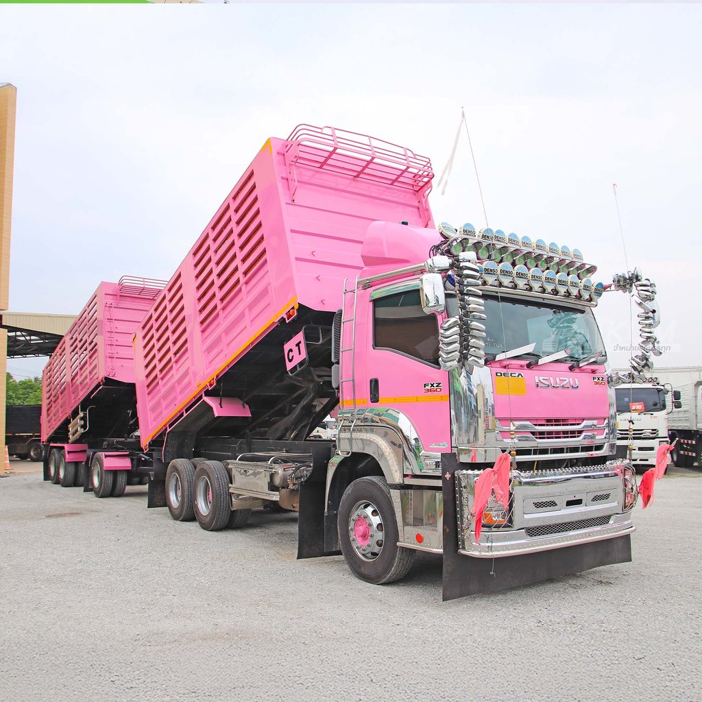 ผ่อน ลด ดอก พ่วงแม่ลูกหวานฉ่ำ ISUZU FXZ 360 แรงม้า ปี 66 + หางดั้มพ์ สามเพลา ปี 65 (1364 2110)