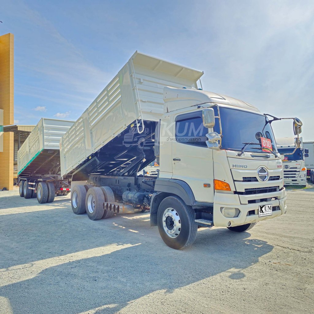 ลดล้างสต็อคส่งท้ายสิ้นปี สิบล้อดั้มพ์ HINO FM1A 344 แรง ปี 59 + หางดั้มสามเพลา อู่สามมิตร (3775 8972)