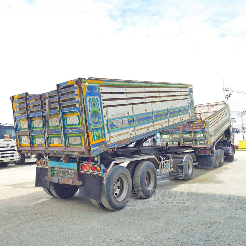 สิบล้อดั้มพ์ HINO 344 แรง ปี 56 + หางดั้มพ์ สามเพลา อู่สหกิจ ปี 56 (3163 3164)