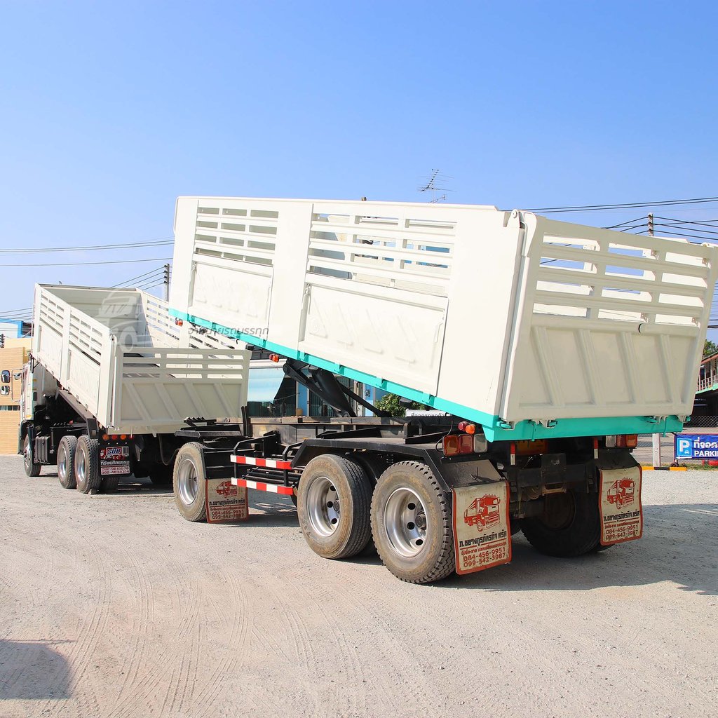 สด ลด VAT สิบล้อดั๊มพ์อู่สามมิตร HINO FM 344 แรงม้า ปี 57  + หางดั๊มพ์ สามเพลา อู่สามมิตร ปี 57 (6379 8972)