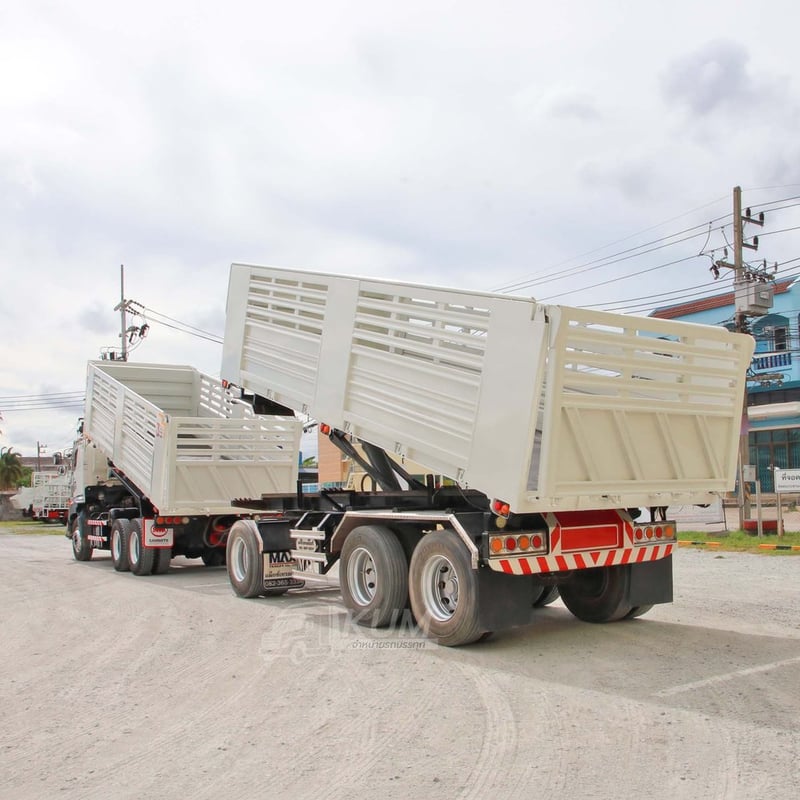 สิบล้อดั้มพ์สามมิตร HINO Fm1a 344 แรง ปี 2566 + หางดั้มพ์  อู่แม็กเทรลเลอร์ ปี 2565  (5411 3778)