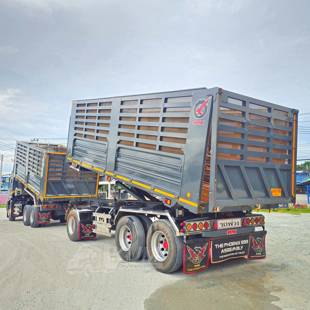 ซื้อสดลด 100,000 สด ลด VAT คอกเกษตรสีเทาแลมโบ ISUZU FXZ 360 แรงม้า ปี 66 + หางดั้มพ์ สามเพลา อู่เดอะฟินิกซ์ ปี 66 (7740 7741)