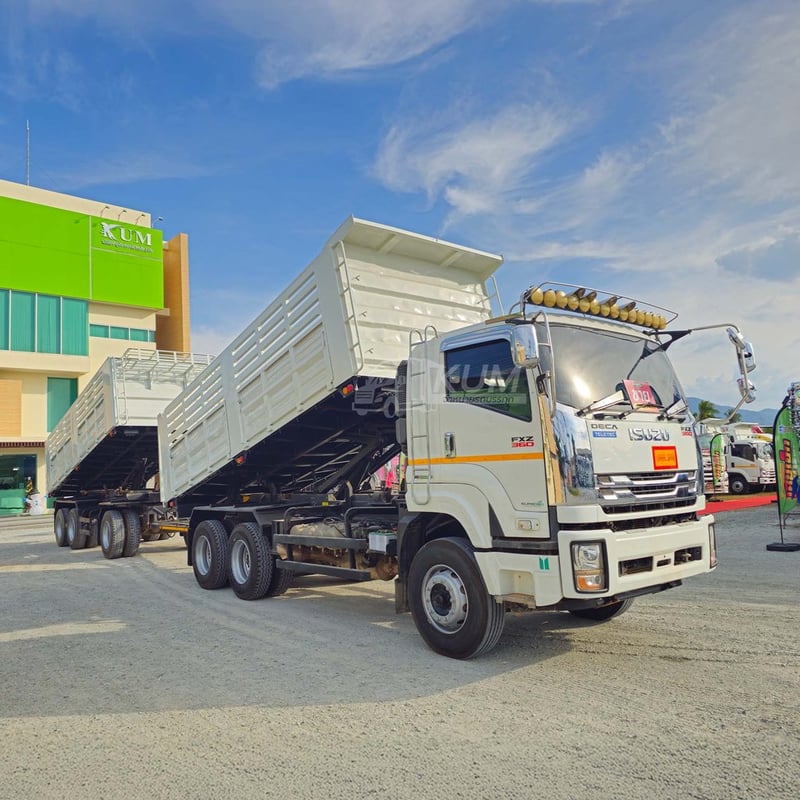 สิบล้อดั้มพ์ ISUZU FXZ 360 แรง ปี 65 + หางดั้มพ์ สามเพลา อู่พนัส ปี 65 (9575 9576)