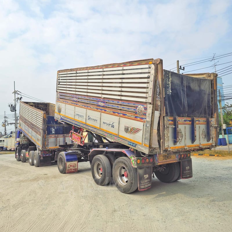 สิบสองล้อดั้มพ์ ISUZU FYH 360 แรง ปี 2556 + หางดั้มพ์ สามเพลา อู่ส.สมบัติ ปี 2556 (2507 2508)