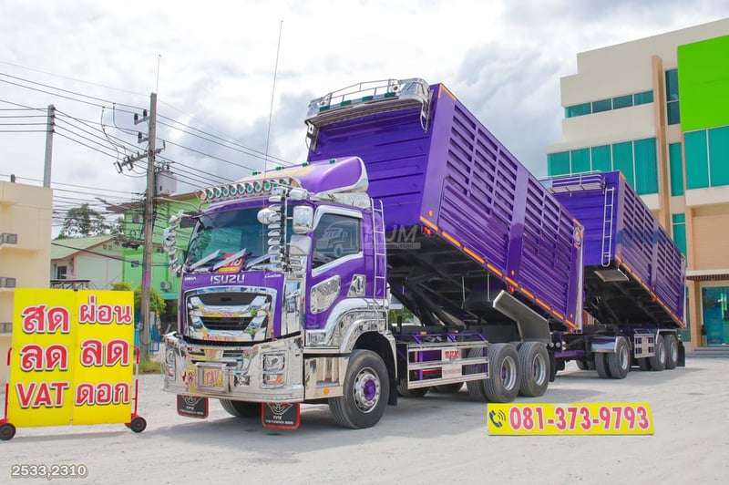 สิบล้อดั้มพ์ ISUZU FXZ 360 แรง ปี 2566 + หางดั้มพ์ สามเพลา อู่เดอะฟินิกซ์ ปี 2566 (2533)