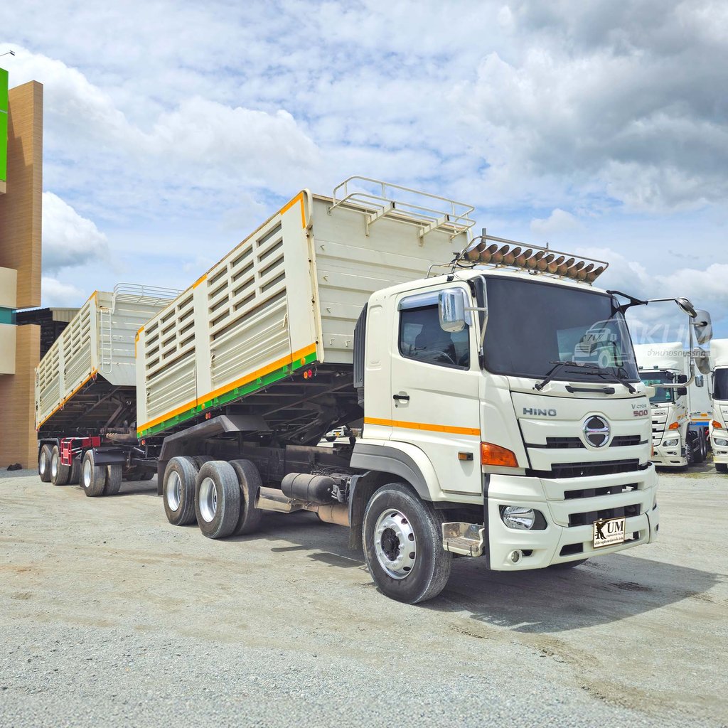 สด ลด VAT สิบล้อดั๊มพ์ HINO FM 344 แรงม้า ปี 61 + หางดั๊มพ์ สามเพลา อู่เดอะฟินิกซ์ ปี 65 (5176 3088)