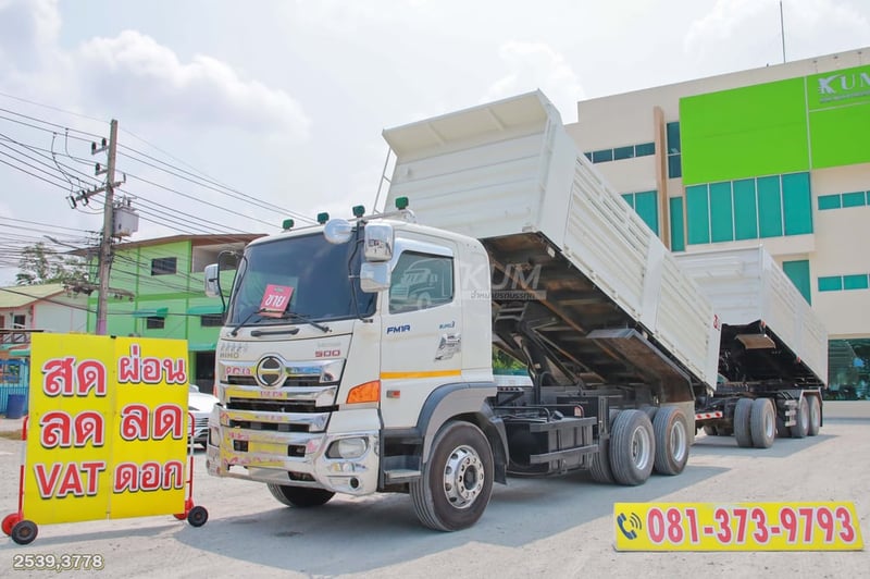 สิบล้อดั้มพ์ HINO FM1A 344 แรง ปี 2560 + หางดั้มพ์ สามเพลา อู่แม็กเทรลเลอร์ ปี 2565 (2539 3778) 