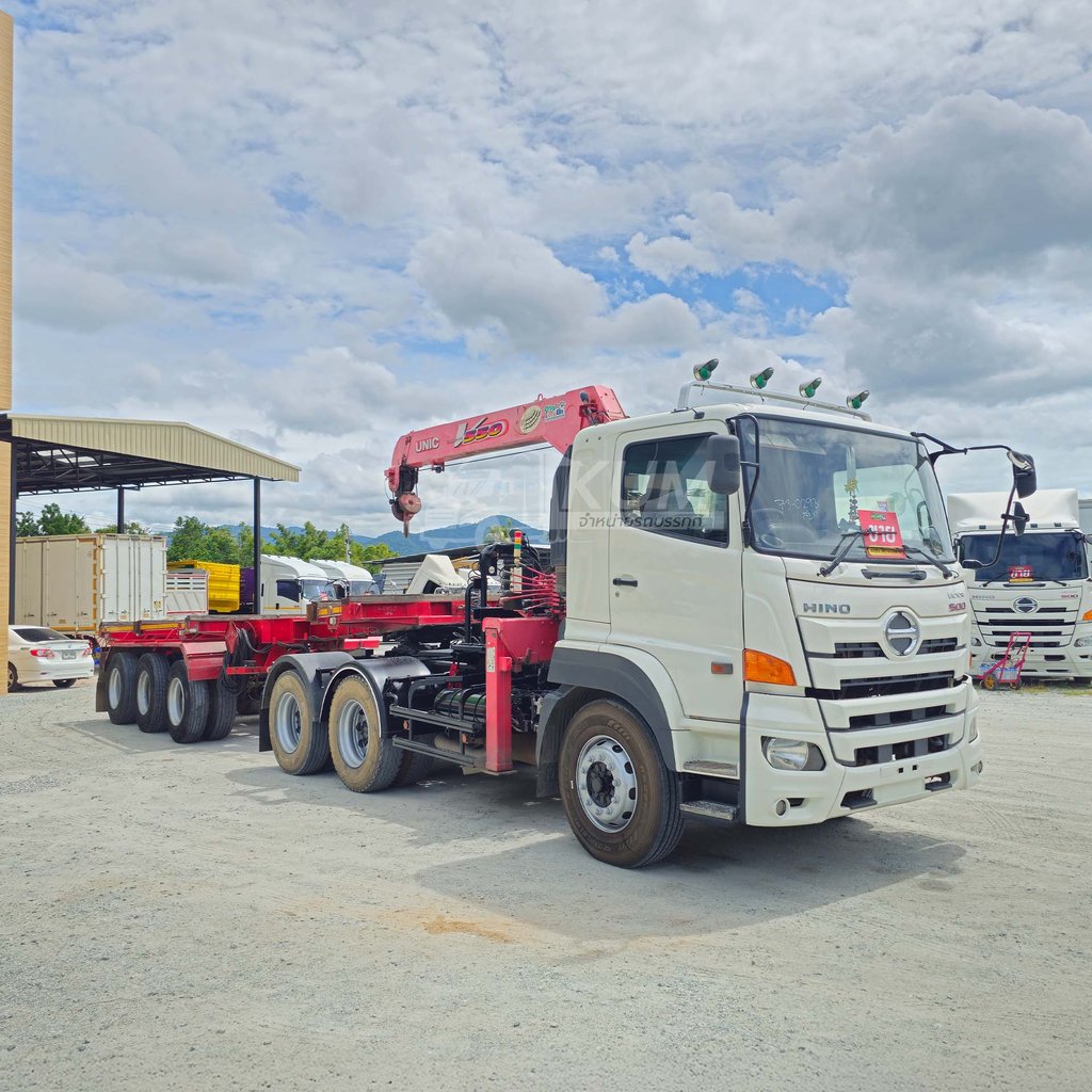 สิบล้อหัวลากติดเครน HINO FM1A 344 แรง ปี 62 + หางก้างสาลี สามเพลา (0293 4860) สิบล้อหัวลากติดเครน HINO FM1A 344 แรง ปี 62 + หางก้างสาลี สามเพลา (0293 4860)