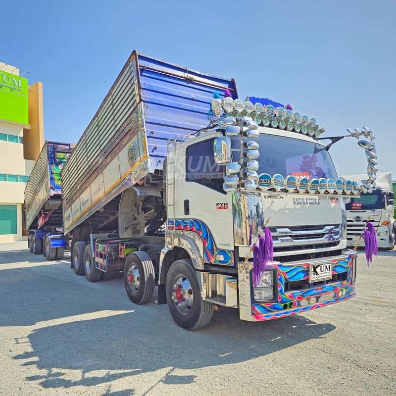 สิบสองล้อดั้มพ์ ISUZU FYH 360 แรง ปี 2556 + หางดั้มพ์ สามเพลา อู่ ส.สมบัติ ปี 2556 (2507 2508)