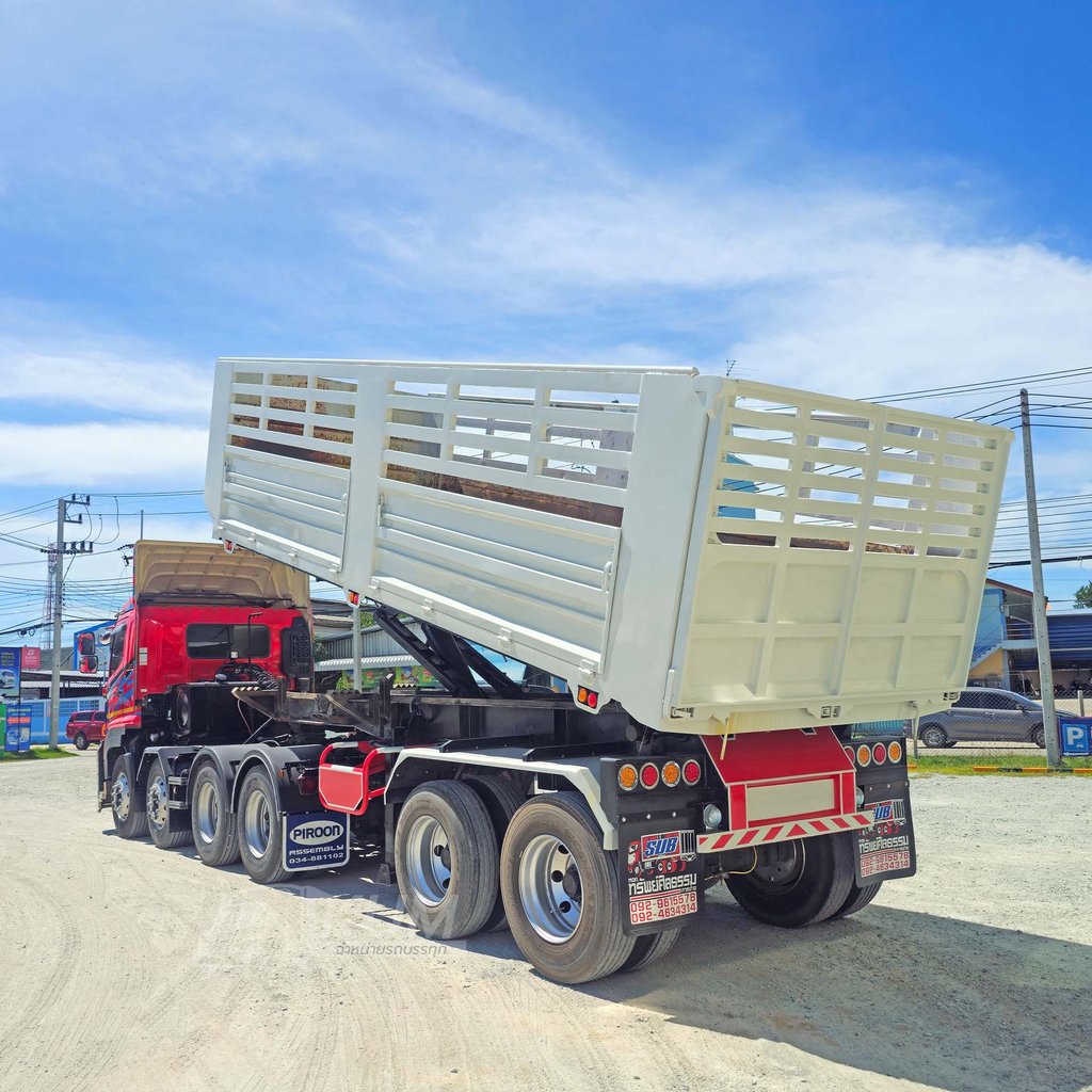 สด ลด VAT สิบล้อหัวลาก HINO VICTOR 500 344 แรงม้า ปี 66 + หางเซมิดั๊มพ์ สองเพลา อู่เดอะซัน ปี 65 (1246 2255)