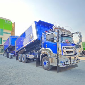 สิบล้อดั้มพ์ ISUZU FXZ 360 แรง ปี 2566 + หางดั้มพ์ สามเพลา อู่ ส.สมบัติ ปี 2566 (5236 5237)